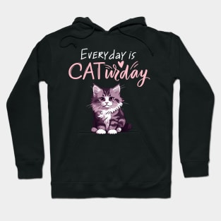 Everyday Is Caturday Quote For Cat Lovers Hoodie